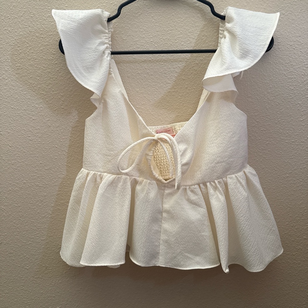 Urban Outfitters Ivory Textured Top